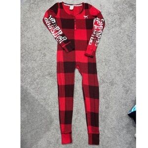 VS PINK Bling Plaid Onesie Pajamas